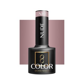Gellak nude N10 OCHO NAILS 5 g voor hybride manicure met intense kleur en langdurige glans tot drie weken voor nagelstyling