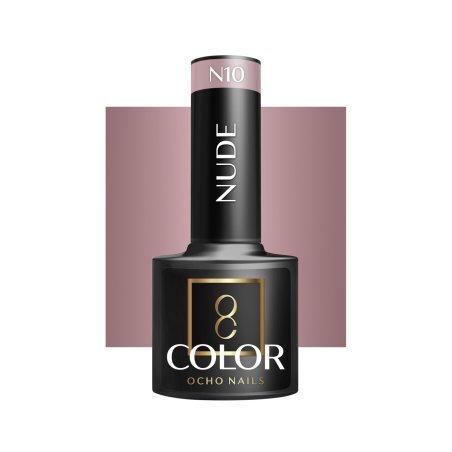 Gellak nude N10 OCHO NAILS 5 g voor hybride manicure met intense kleur en langdurige glans tot drie weken voor nagelstyling