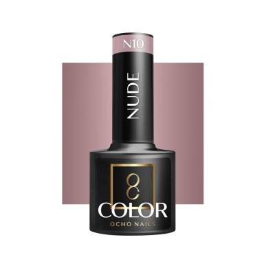 Gellak nude N10 OCHO NAILS 5 g voor hybride manicure met intense kleur en langdurige glans tot drie weken voor nagelstyling