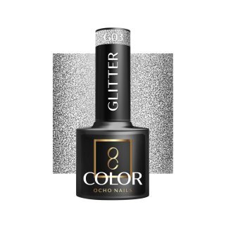 Glitter gellak G03 OCHO NAILS 5 g voor een langdurig mooie hybride manicure met intense kleur en glans