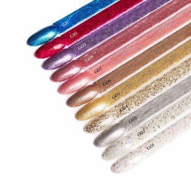 Glitter gellak G03 OCHO NAILS 5 g voor een langdurig mooie hybride manicure met intense kleur en glans