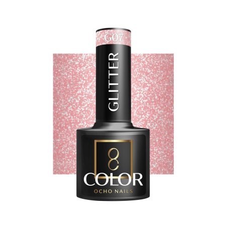 Gellak glitter G07 OCHO NAILS 5 g voor hybride manicure met intense kleur, glans en houdbaarheid tot drie weken voor nail art