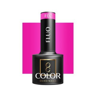 Fluo gellak Ocho Nails F07 5 g met intense neonpigmentatie en duurzame glans voor hybride manicure en nail art