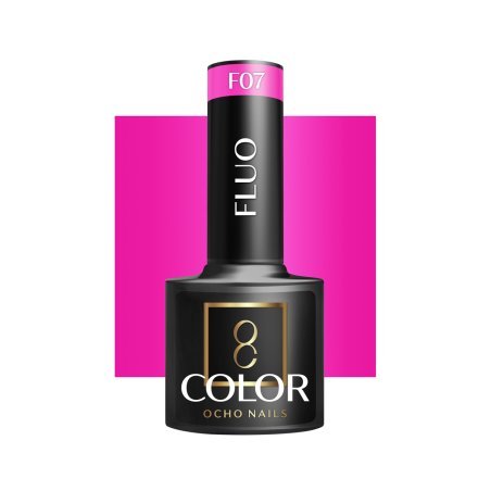 Fluo gellak Ocho Nails F07 5 g met intense neonpigmentatie en duurzame glans voor hybride manicure en nail art