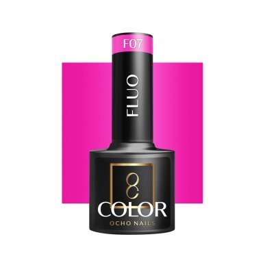 Fluo gellak Ocho Nails F07 5 g met intense neonpigmentatie en duurzame glans voor hybride manicure en nail art