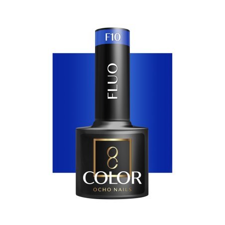 Gellak fluo F10 OCHO NAILS 5 g voor hybride manicure met intense kleur en glans, tot drie weken mooi voor salon en thuis
