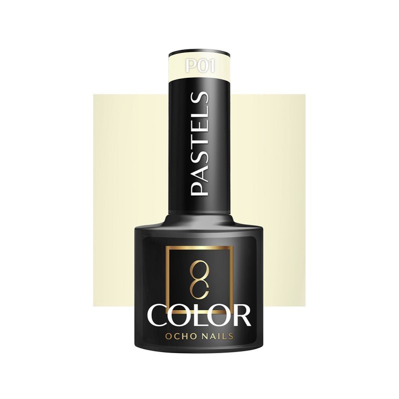 Pastel gellak OCHO NAILS P01 5 g voor hybride manicure met intense kleur en langdurige glans voor salon en thuis