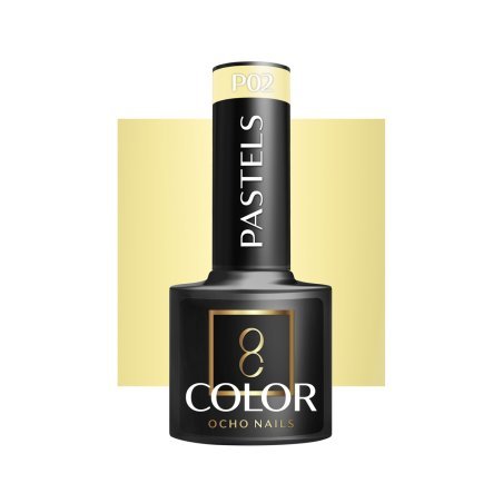 Gellak pastel P02 OCHO NAILS 5 g voor hybride manicure met intense kleur en langdurige glans, salon en thuisgebruik