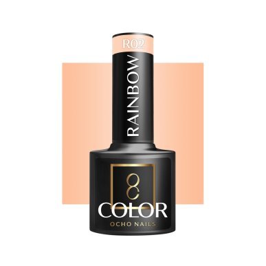 Gellak OCHO NAILS RAINBOW R02 5 g voor hybride manicure met intense kleur en langdurige glans thuis en in de salon