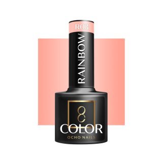 Gellak OCHO NAILS RAINBOW R03 5 g voor hybride manicure met intense kleur en langdurige glans in salon en thuis
