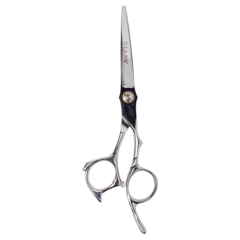 Professionele kappersschaar Diana Zilver 5,5 inch van SUS 420C RVS met ergonomische grip en precisiesnede voor salons