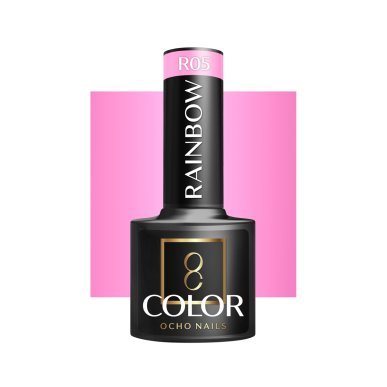 Gellak R05 OCHO NAILS RAINBOW 5 g voor hybride manicure met intense kleur, langdurige glans en salon- en thuisgebruik