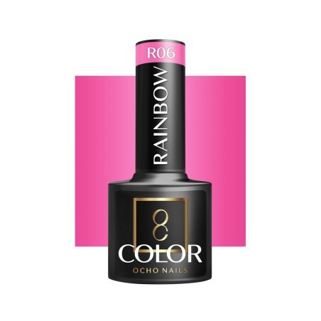 Gellak R06 Rainbow van OCHO NAILS 5 g voor hybride manicure, intense kleur, langdurige glans en creatieve nagelstyling