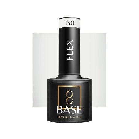 Hybride rubber base OCHO NAILS Flex Base 150 5 g voor dunne nagels, egalisatie, versteviging en langdurige manicure