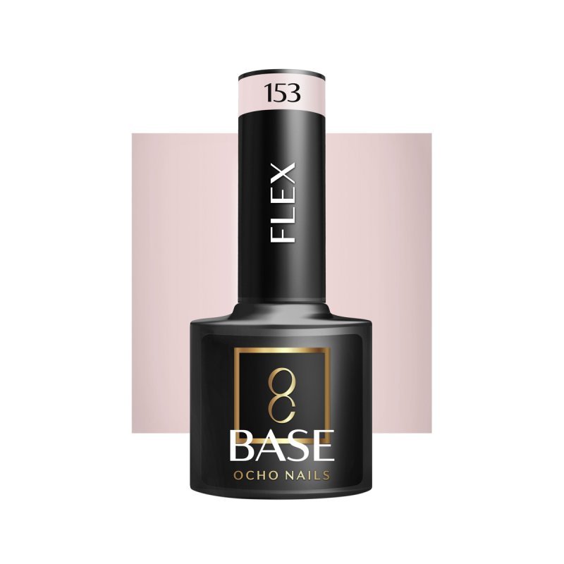 Hybride rubber base Flex Base 153 OCHO NAILS 5 g voor dunne nagels, egalisatie, versteviging en duurzame manicure