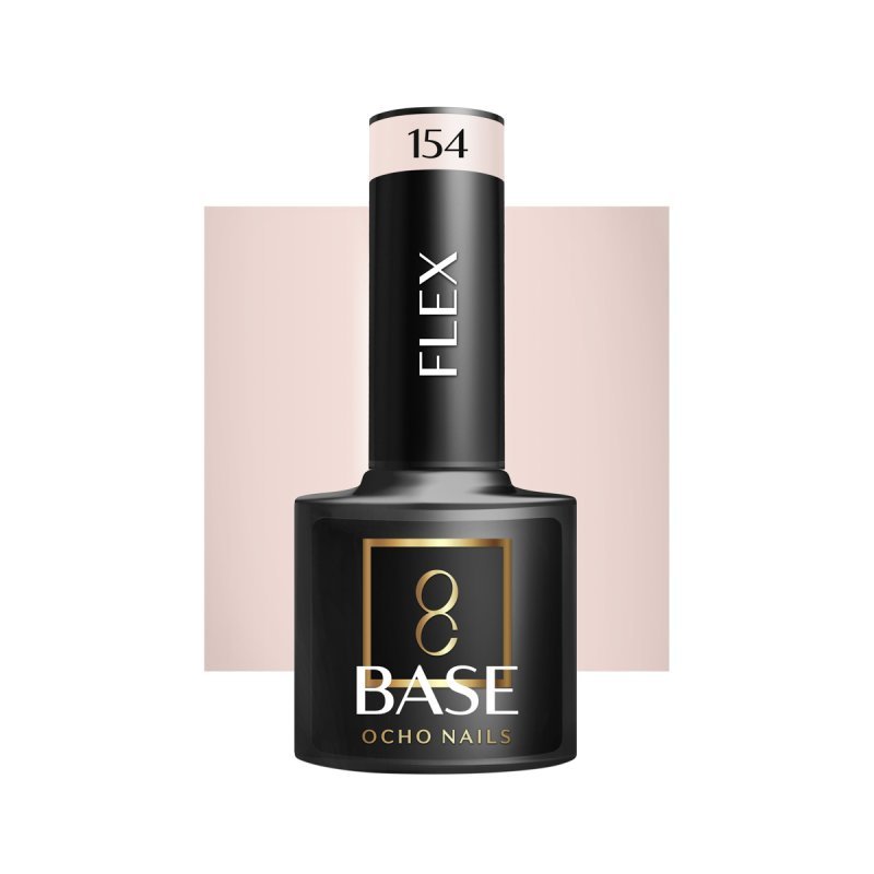 Hybride rubber base Flex Base 154 OCHO NAILS voor dunne nagels, zelfnivellerend, versteviging en verlenging tot 10 mm, 5 g