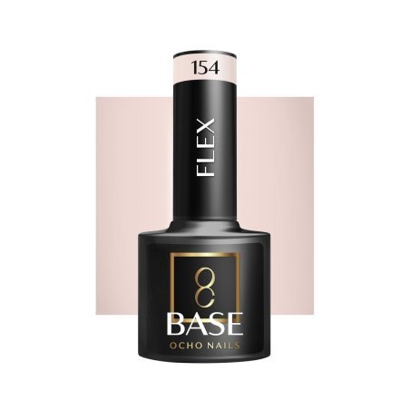 Hybride rubber base Flex Base 154 OCHO NAILS voor dunne nagels, zelfnivellerend, versteviging en verlenging tot 10 mm, 5 g