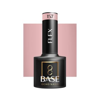 Hybride rubber base Flex Base 157 OCHO NAILS voor dunne en broze nagels, egalisatie en verlenging tot 10 mm, 5 g