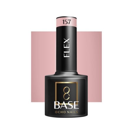 Hybride rubber base Flex Base 157 OCHO NAILS voor dunne en broze nagels, egalisatie en verlenging tot 10 mm, 5 g