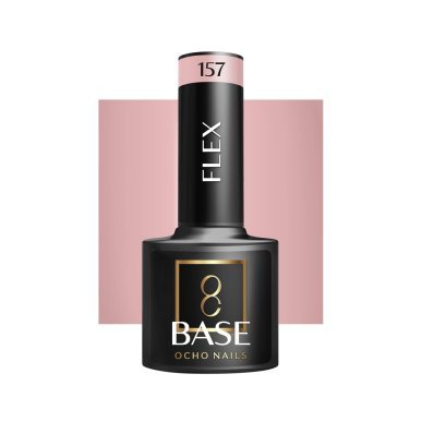 Hybride rubber base Flex Base 157 OCHO NAILS voor dunne en broze nagels, egalisatie en verlenging tot 10 mm, 5 g