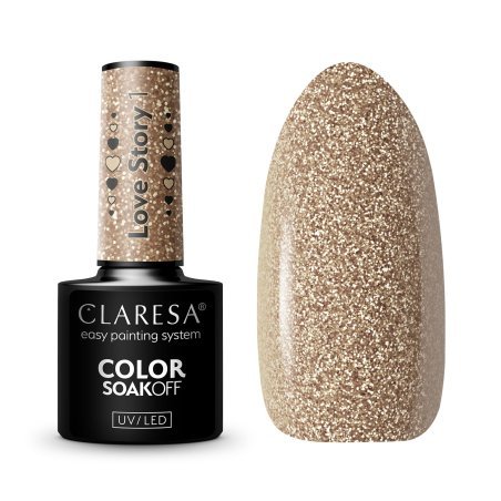 Hybride nagellak Claresa Love Story 1 5 g voor elegante manicures met glans in salon en thuis