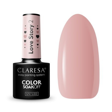 Hybride nagellak Claresa Love Story 2 5 g voor elegante manicures, salonstyling en nauwkeurige applicatie met glans
