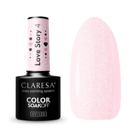 Hybride nagellak Claresa Love Story 4,5 g voor professionele manicure met elegante glans en romantische nagelstyling