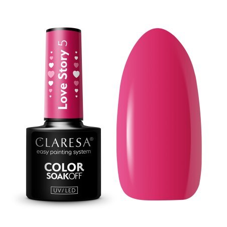 Hybride nagellak Claresa Love Story 5 5 g voor manicure met glans en duurzame afwerking voor salon- en thuisgebruik
