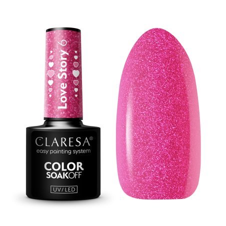 Hybride nagellak Claresa Love Story 6 5 g voor elegante manicures in salon en thuis met glans en langdurige afwerking