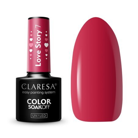Hybride nagellak Claresa Love Story 7 5 g voor elegante manicure, nagelstyling in salon en nauwkeurige thuisapplicatie