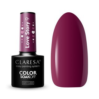 Hybride nagellak Claresa Love Story 9 5 g voor elegante manicures, nail art en professionele nagelstyling met glans
