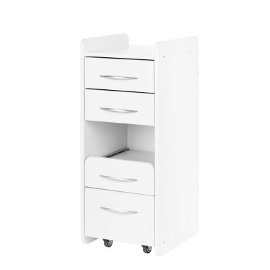 Professionele opbergkast Mini 969 wit met lades en wieltjes voor accessoires, cosmetica en tools in salon en studio