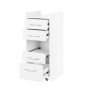 Professionele opbergkast Mini 969 wit met lades en wieltjes voor accessoires, cosmetica en tools in salon en studio