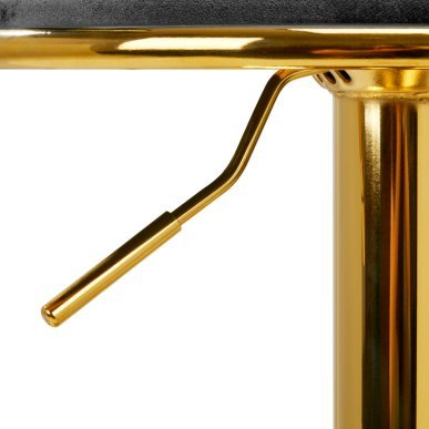 Professionele barkruk 4Rico QS-B313a grijs fluweel voor beauty salons, studio's en behandelruimtes met verstelbare hoogte
