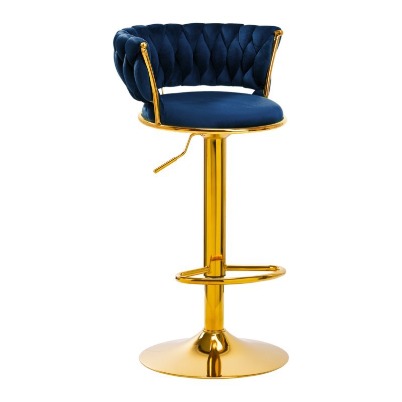 Barkruk 4Rico QS-B313a marineblauw fluweel voor professionele salons met verstelbare zithoogte en comfortabel werkgebruik Barkruk 4Rico QS-B313a marineblauw fluweel voor professionele salons met verstelbare zithoogte en comfortabel werkgebruik