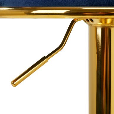 Barkruk 4Rico QS-B313a marineblauw fluweel voor professionele salons met verstelbare zithoogte en comfortabel werkgebruik