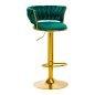 Barkruk 4Rico QS-B313a groen fluweel voor professioneel salon- en studiogebruik met comfortabele zitting en verstelbare hoogte Barkruk 4Rico QS-B313a groen fluweel voor professioneel salon- en studiogebruik met comfortabele zitting en verstelbare hoogte