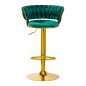 Barkruk 4Rico QS-B313a groen fluweel voor professioneel salon- en studiogebruik met comfortabele zitting en verstelbare hoogte Barkruk 4Rico QS-B313a groen fluweel voor professioneel salon- en studiogebruik met comfortabele zitting en verstelbare hoogte