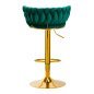 Barkruk 4Rico QS-B313a groen fluweel voor professioneel salon- en studiogebruik met comfortabele zitting en verstelbare hoogte Barkruk 4Rico QS-B313a groen fluweel voor professioneel salon- en studiogebruik met comfortabele zitting en verstelbare hoogte