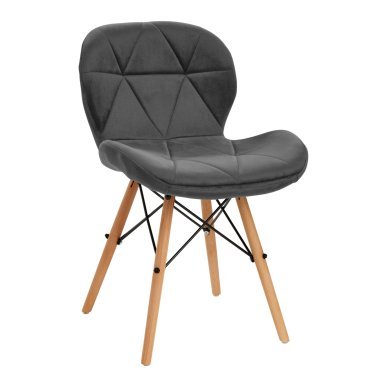 Cosmetische stoel 4Rico QS-186 grijs fluweel voor professionele salons, beautyruimtes en comfortabel salonwerk