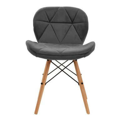 Cosmetische stoel 4Rico QS-186 grijs fluweel voor professionele salons, beautyruimtes en comfortabel salonwerk