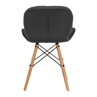 Cosmetische stoel 4Rico QS-186 grijs fluweel voor professionele salons, beautyruimtes en comfortabel salonwerk