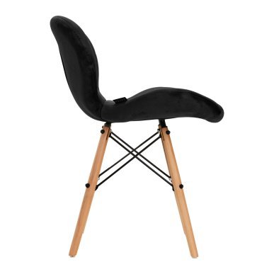 Cosmetische stoel 4Rico QS-186 zwart fluweel voor professionele salons, studio's en behandelruimtes met comfortabele zithouding