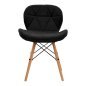 Cosmetische stoel 4Rico QS-186 zwart fluweel voor professionele salons, studio's en behandelruimtes met comfortabele zithouding