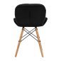 Cosmetische stoel 4Rico QS-186 zwart fluweel voor professionele salons, studio's en behandelruimtes met comfortabele zithouding