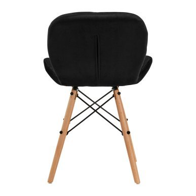 Cosmetische stoel 4Rico QS-186 zwart fluweel voor professionele salons, studio's en behandelruimtes met comfortabele zithouding