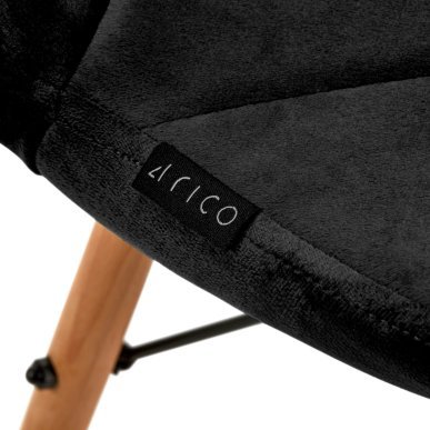 Cosmetische stoel 4Rico QS-186 zwart fluweel voor professionele salons, studio's en behandelruimtes met comfortabele zithouding