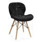 Cosmetische stoel 4Rico QS-186 zwart fluweel voor professionele salons, studio's en behandelruimtes met comfortabele zithouding