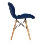 Cosmetische stoel 4Rico QS-186 marineblauw fluweel voor professionele salons met verstelbare hoogte en voetensteun