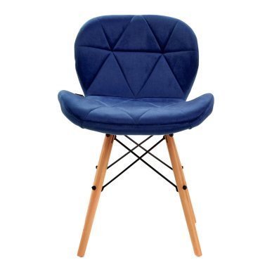 Cosmetische stoel 4Rico QS-186 marineblauw fluweel voor professionele salons met verstelbare hoogte en voetensteun